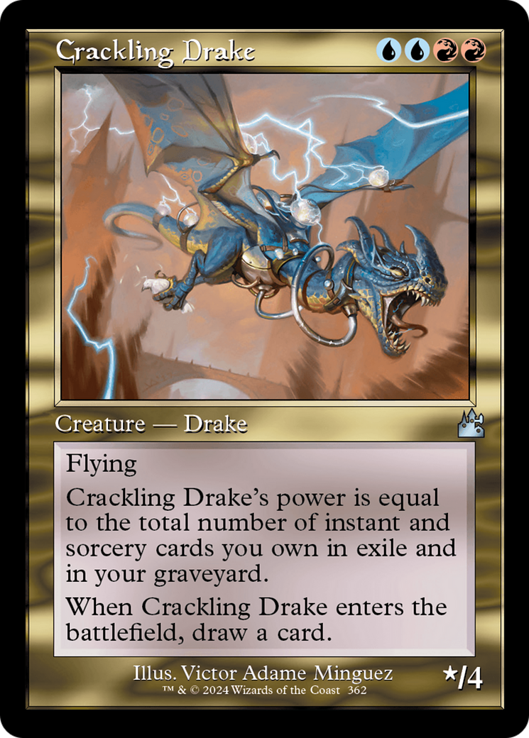 Crackling Drake (Retro Frame) [Ravnica Remastered] | Card Citadel