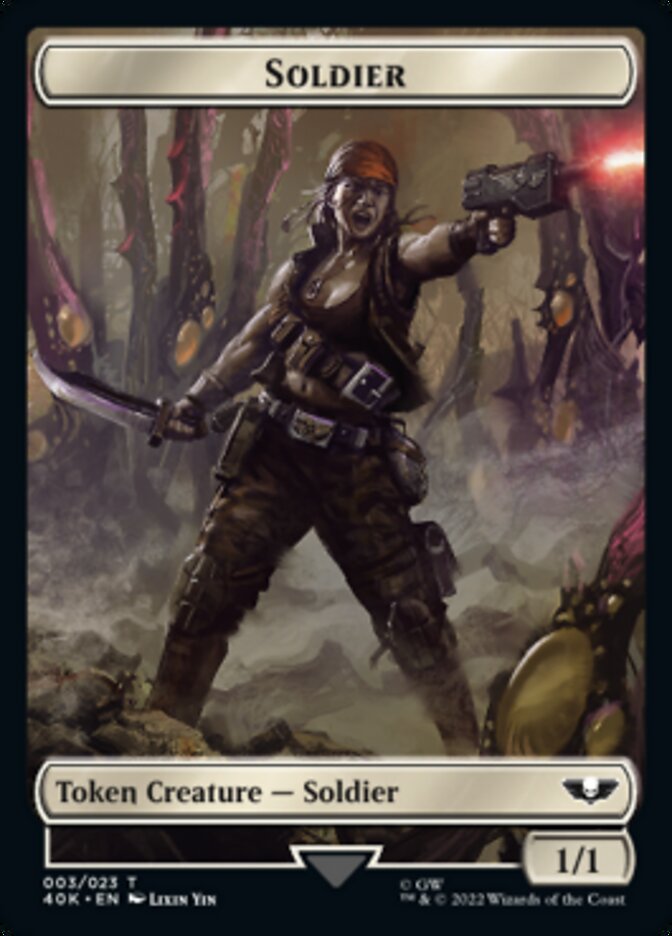 Soldier (003) // Sicarian Infiltrator Double-sided Token [Universes Beyond: Warhammer 40,000 Tokens] | Card Citadel