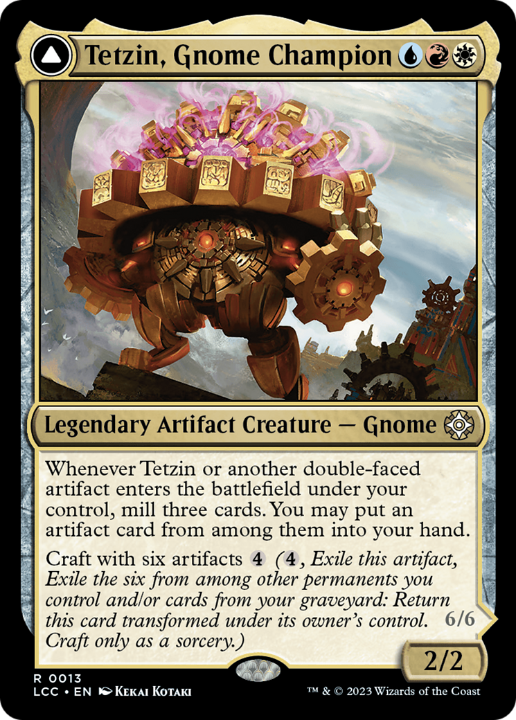 Tetzin, Gnome Champion // The Golden-Gear Colossus [The Lost Caverns of Ixalan Commander] | Card Citadel