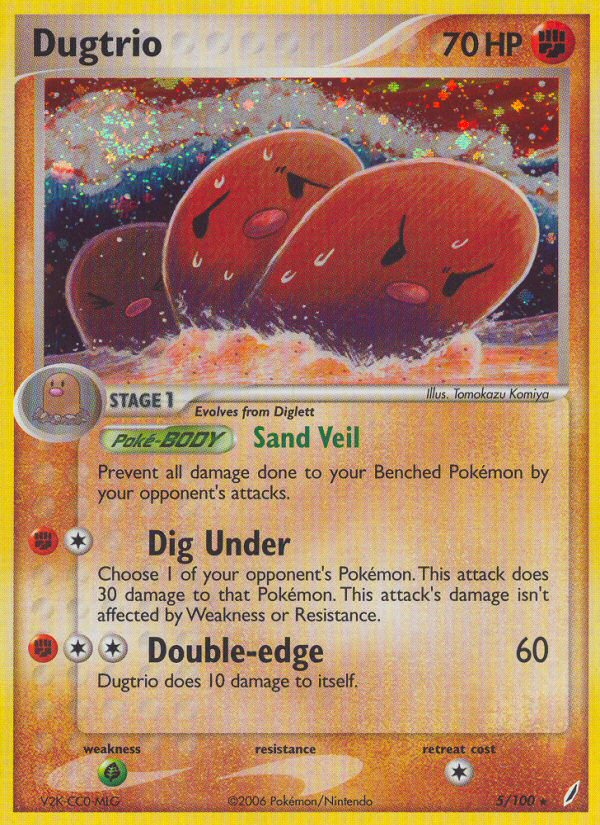 Dugtrio (5/100) [EX: Crystal Guardians] | Card Citadel