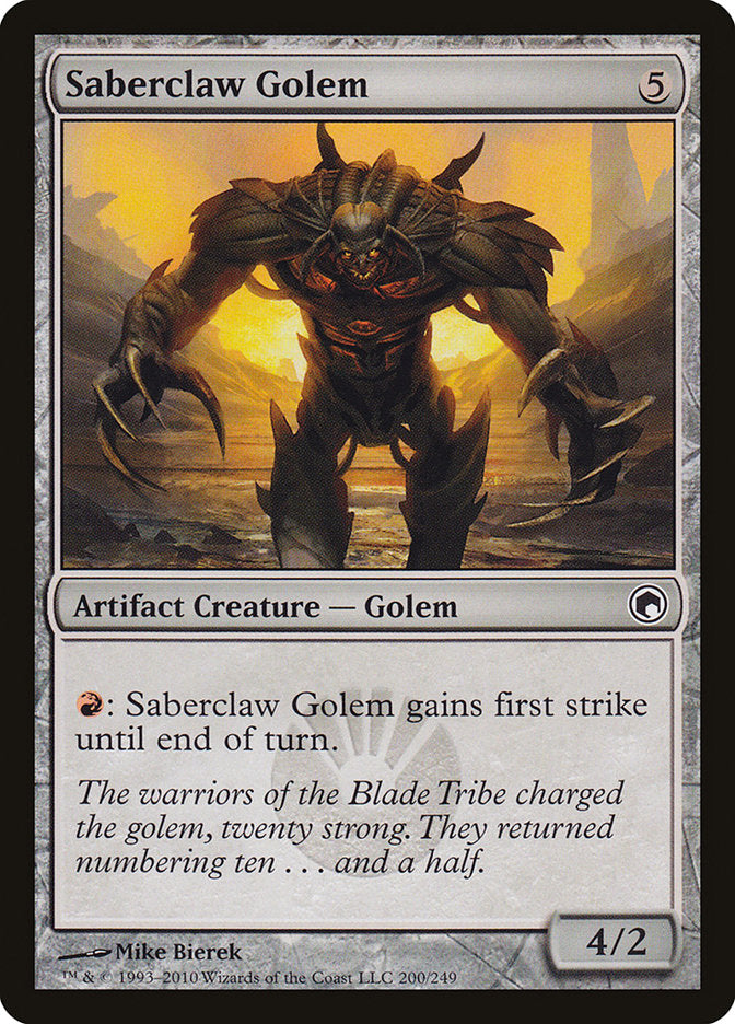 Saberclaw Golem [Scars of Mirrodin] | Card Citadel