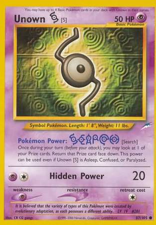 Unown [S] (87/105) [Neo Destiny Unlimited] | Card Citadel