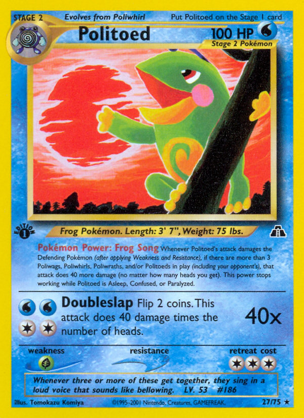 Politoed (27/75) [Neo Discovery 1st Edition] | Card Citadel