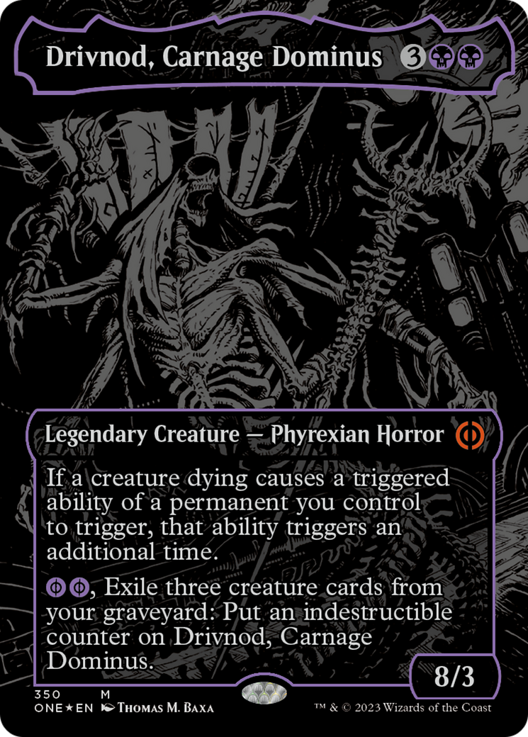 Drivnod, Carnage Dominus (Oil Slick Raised Foil) [Phyrexia: All Will Be One] | Card Citadel