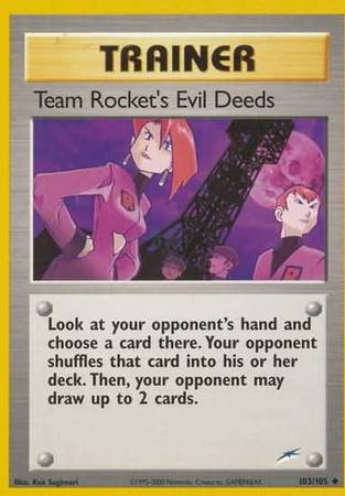 Team Rocket's Evil Deeds (103/105) [Neo Destiny Unlimited] | Card Citadel