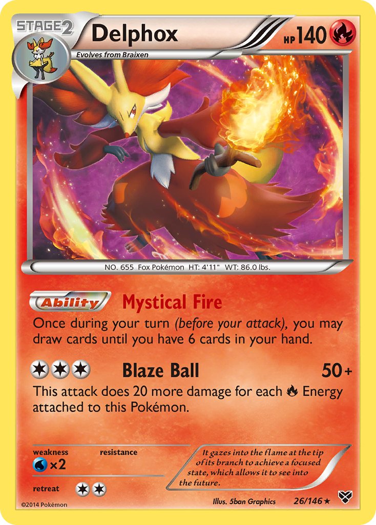 Delphox (26/146) (Cosmos Holo) (Blister Exclusive) [XY: Base Set] | Card Citadel