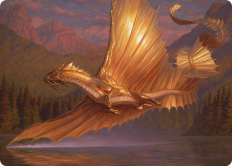 Adult Gold Dragon Art Card [Dungeons & Dragons: Adventures in the Forgotten Realms Art Series] | Card Citadel