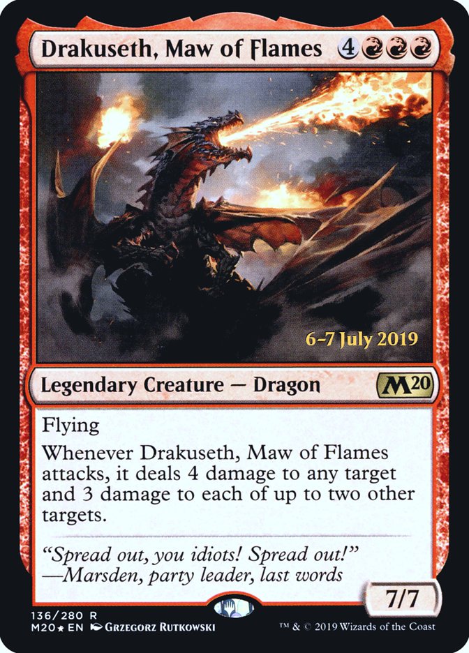 Drakuseth, Maw of Flames  [Core Set 2020 Prerelease Promos] | Card Citadel