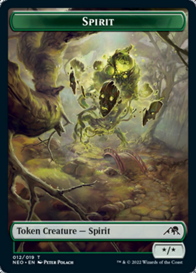 Spirit (002) // Spirit (012) Double-sided Token [Kamigawa: Neon Dynasty Tokens] | Card Citadel