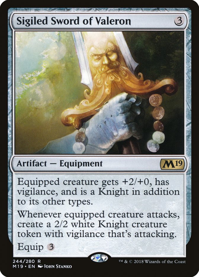 Sigiled Sword of Valeron [Core Set 2019] | Card Citadel