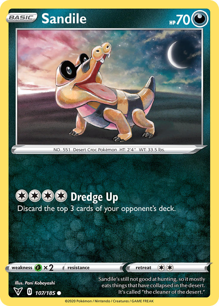 Sandile (107/185) [Sword & Shield: Vivid Voltage] | Card Citadel