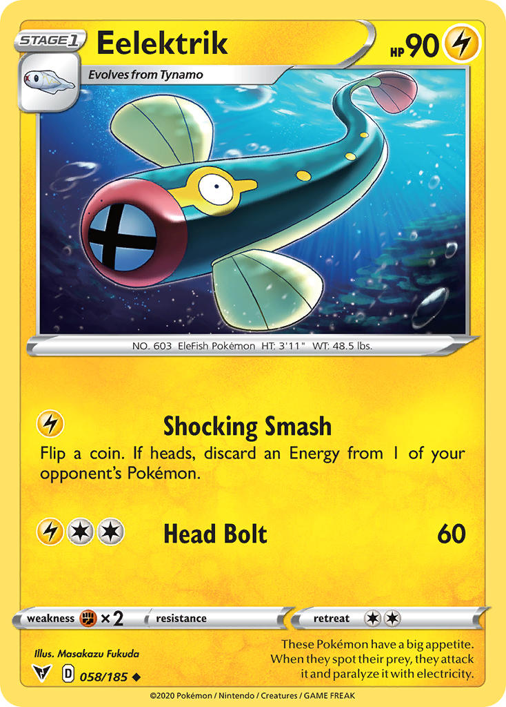 Eelektrik (058/185) [Sword & Shield: Vivid Voltage] | Card Citadel