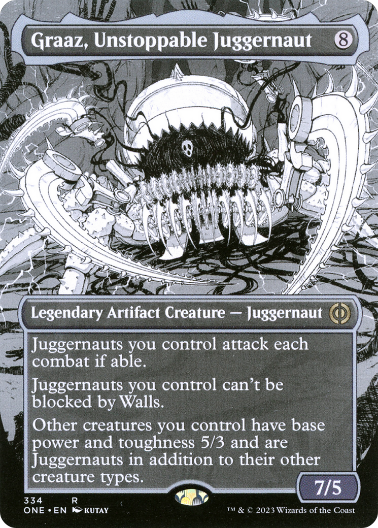Graaz, Unstoppable Juggernaut (Borderless Manga) [Phyrexia: All Will Be One] | Card Citadel
