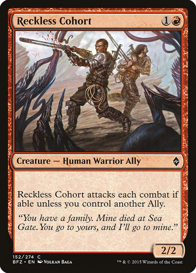 Reckless Cohort [Battle for Zendikar] | Card Citadel