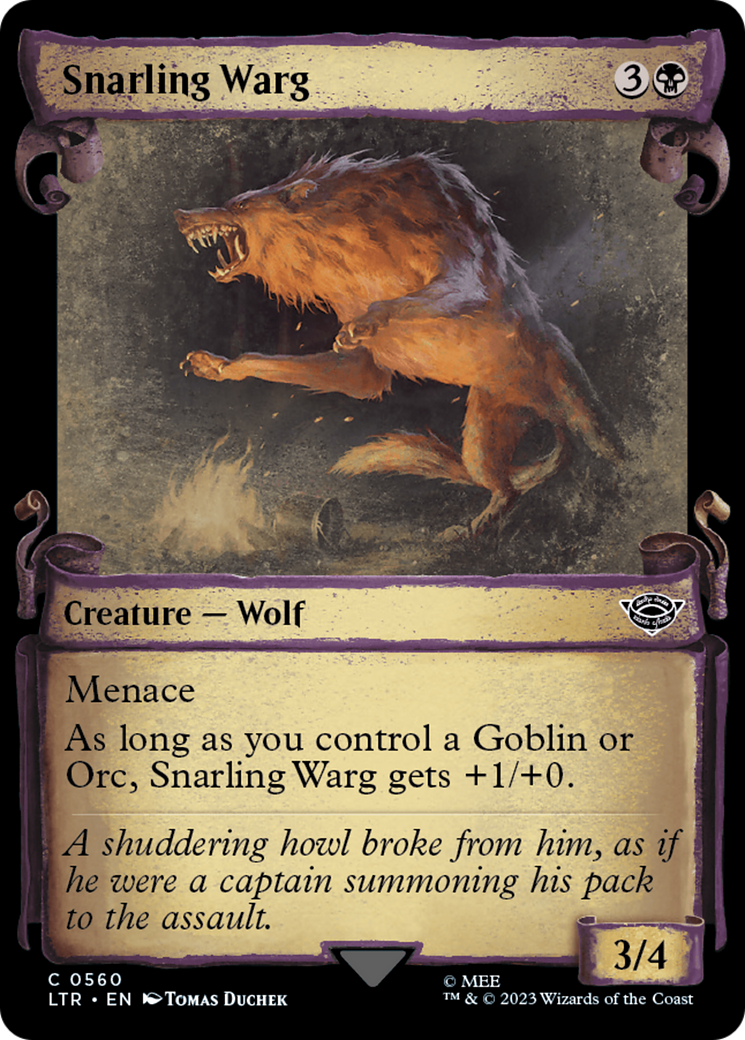 Snarling Warg [The Lord of the Rings: Tales of Middle-Earth Showcase Scrolls] | Card Citadel