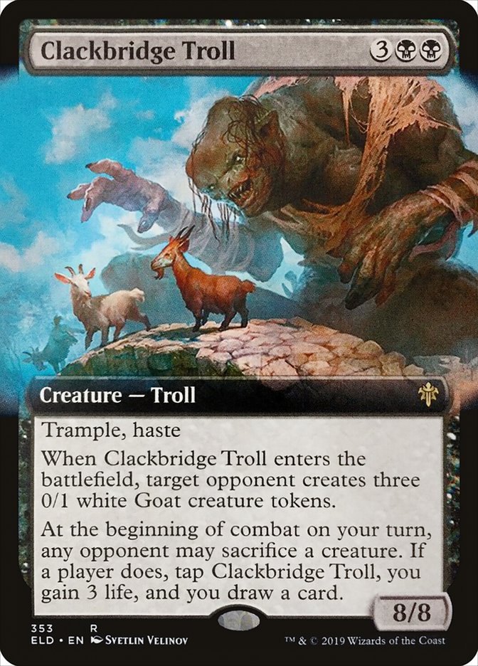 Clackbridge Troll (Extended Art) [Throne of Eldraine] | Card Citadel
