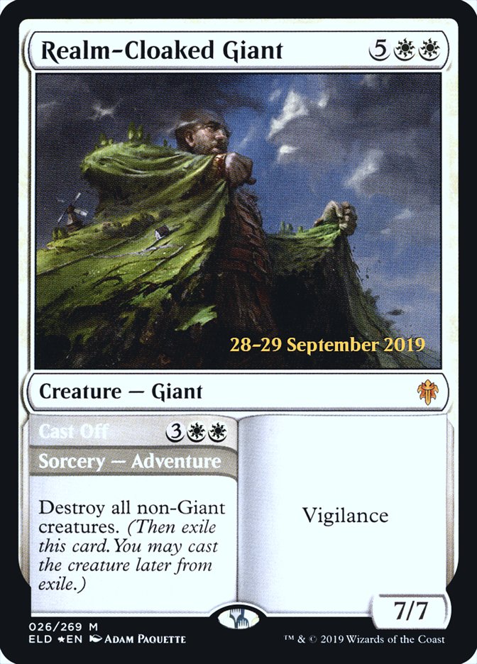 Realm-Cloaked Giant // Cast Off  [Throne of Eldraine Prerelease Promos] | Card Citadel