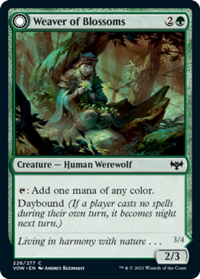 Weaver of Blossoms // Blossom-Clad Werewolf [Innistrad: Crimson Vow] | Card Citadel