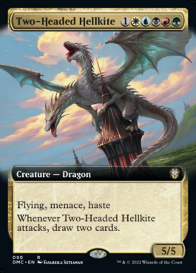 Two-Headed Hellkite (Extended Art) [Dominaria United Commander] | Card Citadel