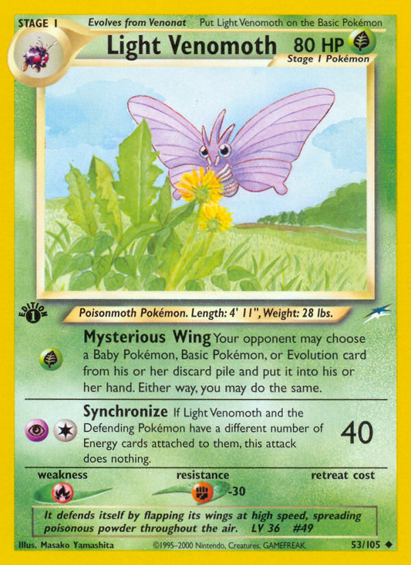 Light Venomoth (53/105) [Neo Destiny 1st Edition] | Card Citadel
