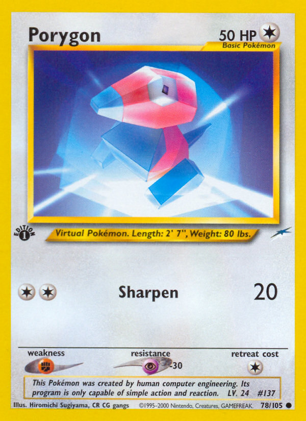 Porygon (78/105) [Neo Destiny 1st Edition] | Card Citadel