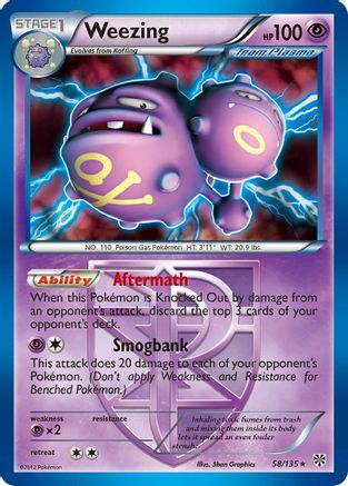 Weezing (58/135) (Theme Deck Exclusive) (Team Plasma) [Black & White: Plasma Storm] | Card Citadel