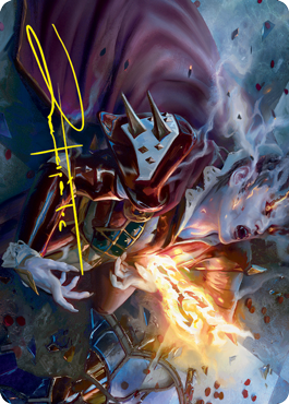 Flame-Blessed Bolt Art Card (Gold-Stamped Signature) [Innistrad: Crimson Vow Art Series] | Card Citadel