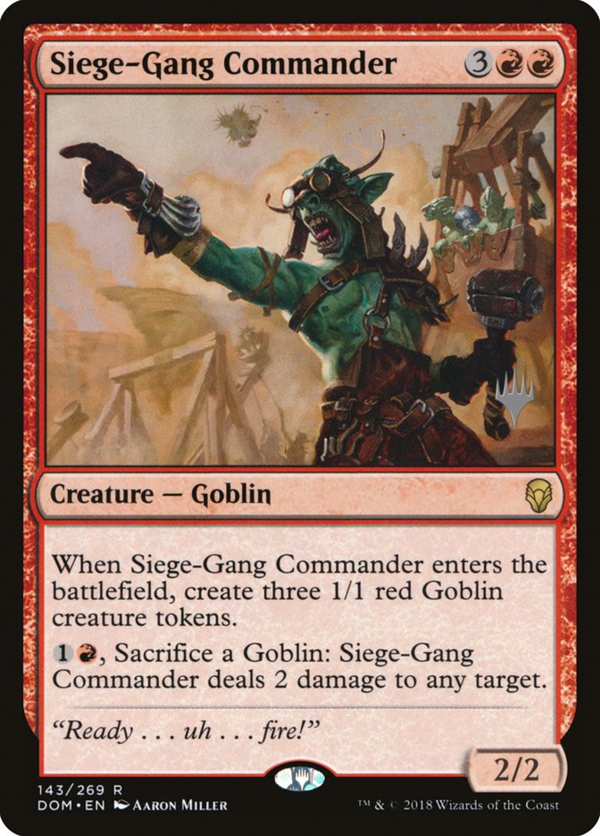 Siege-Gang Commander [Dominaria Promos] | Card Citadel