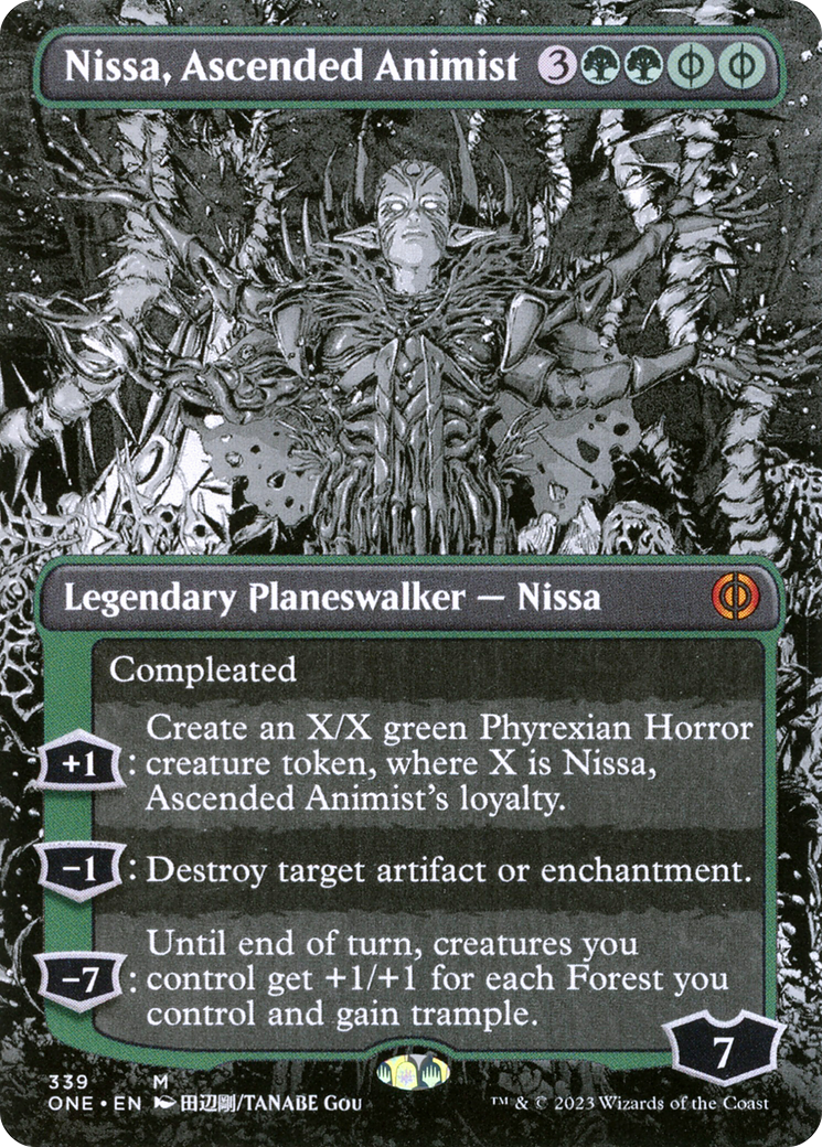 Nissa, Ascended Animist (Borderless Manga) [Phyrexia: All Will Be One] | Card Citadel