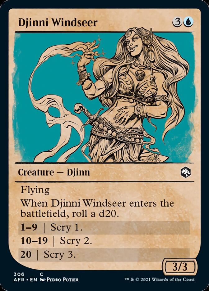 Djinni Windseer (Showcase) [Dungeons & Dragons: Adventures in the Forgotten Realms] | Card Citadel