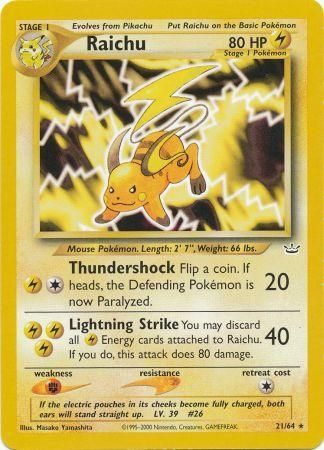 Raichu (21/64) [Neo Revelation Unlimited] | Card Citadel