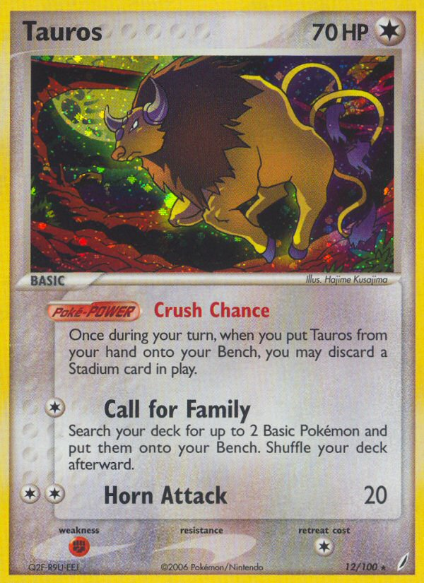 Tauros (12/100) [EX: Crystal Guardians] | Card Citadel