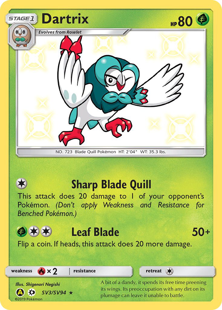 Dartrix (SV3/SV94) [Sun & Moon: Hidden Fates - Shiny Vault] | Card Citadel