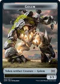 Golem // Elf Warrior Double-sided Token [Double Masters Tokens] | Card Citadel