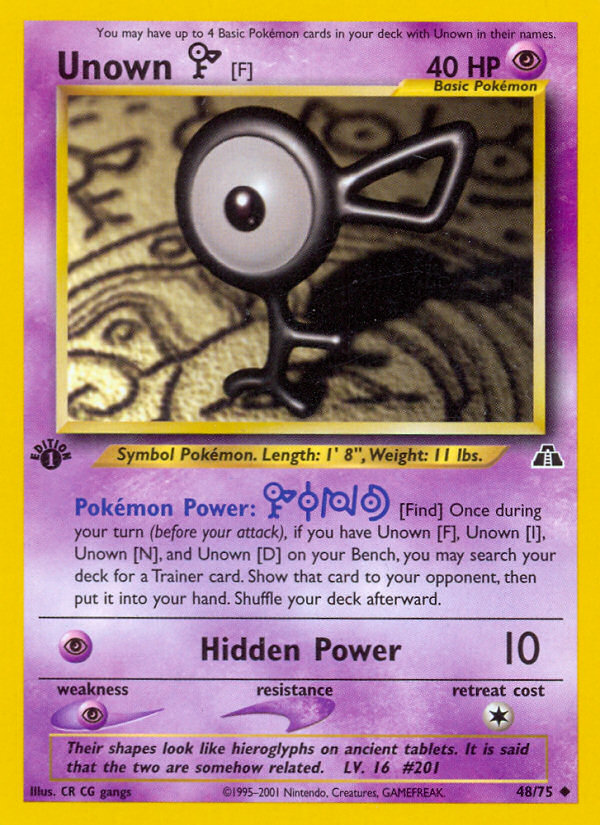 Unown [F] (48/75) [Neo Discovery 1st Edition] | Card Citadel