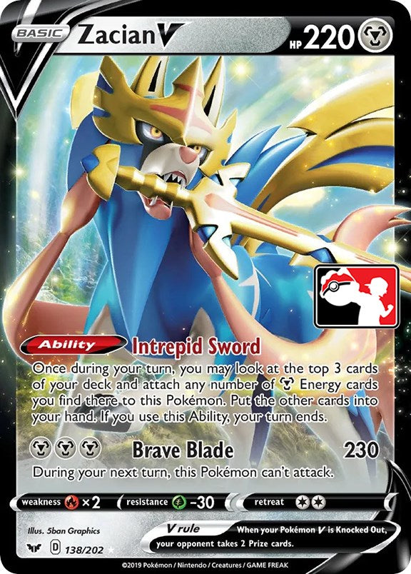 Zacian V (138/202) [Prize Pack Series One] | Card Citadel