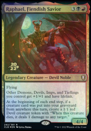 Raphael, Fiendish Savior [Commander Legends: Battle for Baldur's Gate Prerelease Promos] | Card Citadel