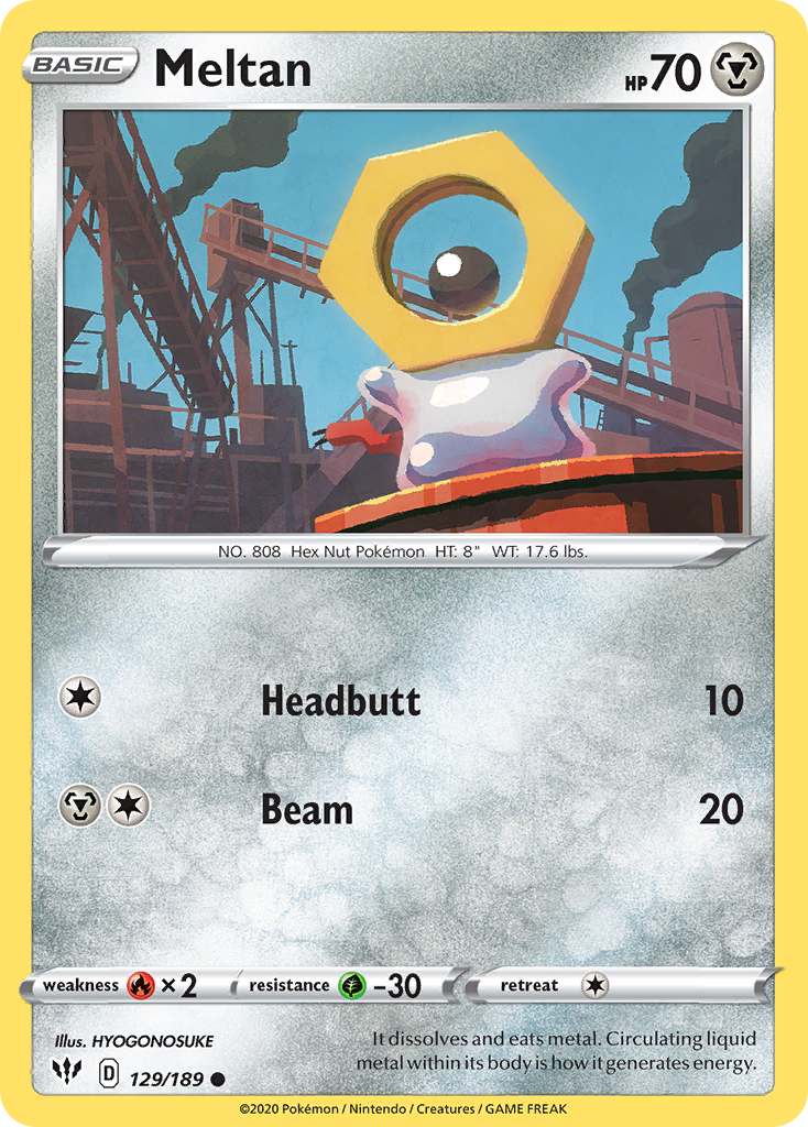 Meltan (129/189) [Sword & Shield: Darkness Ablaze] | Card Citadel