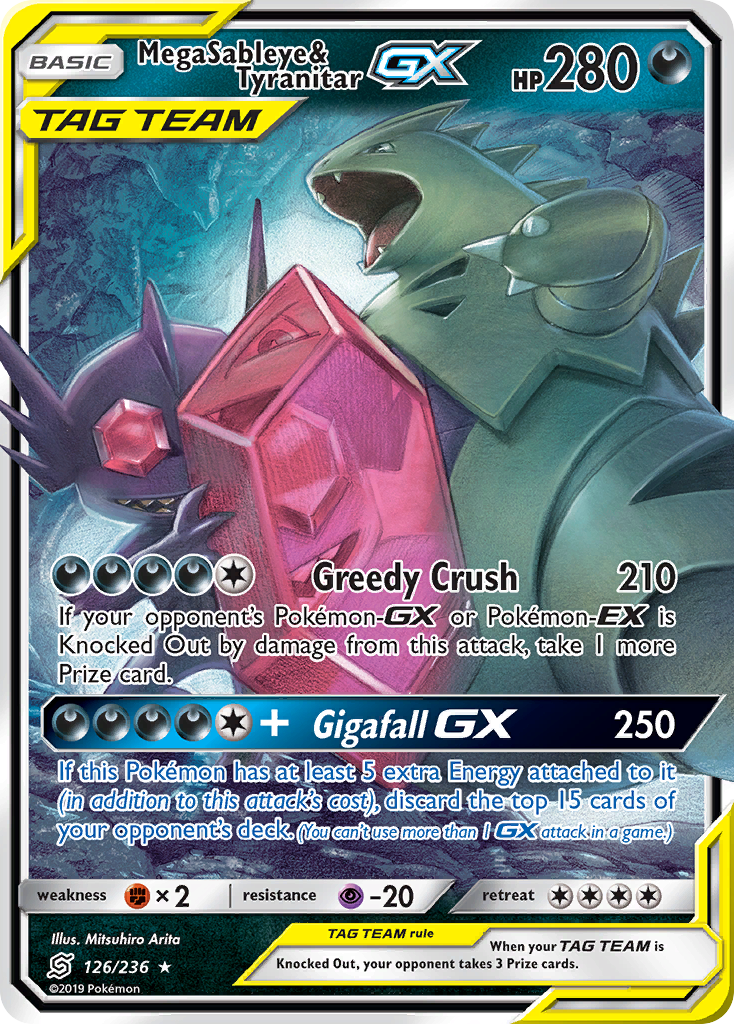 Mega Sableye & Tyranitar GX (126/236) [Sun & Moon: Unified Minds] | Card Citadel