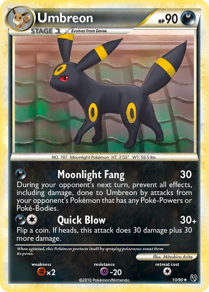 Umbreon (10/90) (Cracked Ice Holo) (Theme Deck Exclusive) [HeartGold & SoulSilver: Undaunted] | Card Citadel