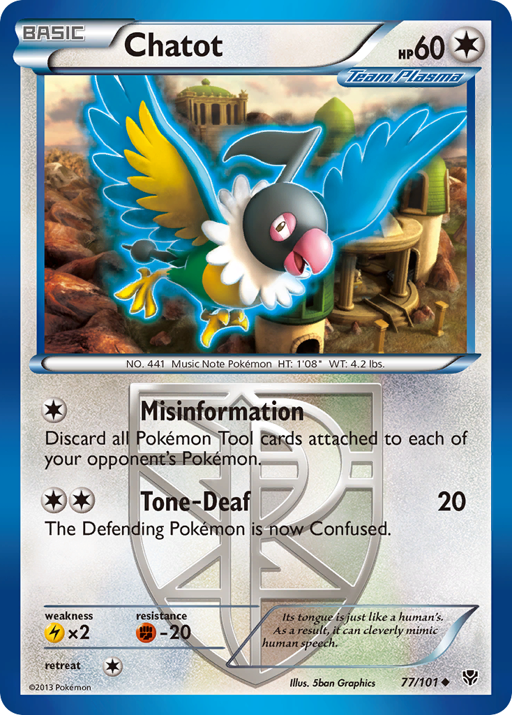 Chatot (77/101) [Black & White: Plasma Blast] | Card Citadel