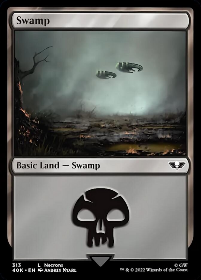 Swamp (313) (Surge Foil) [Universes Beyond: Warhammer 40,000] | Card Citadel