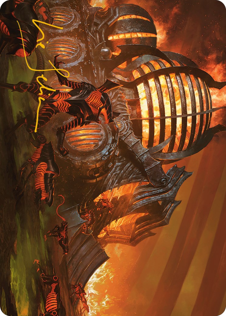 Urabrask's Forge Art Card (Gold-Stamped Signature) [Phyrexia: All Will Be One Art Series] | Card Citadel