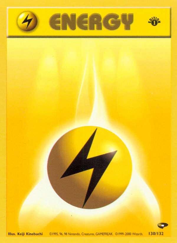 Lightning Energy (130/132) [Gym Challenge 1st Edition] | Card Citadel