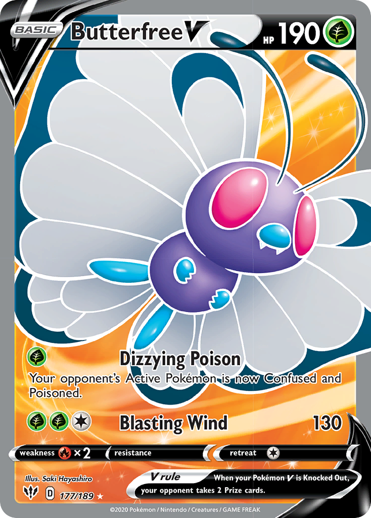 Butterfree V (177/189) [Sword & Shield: Darkness Ablaze] | Card Citadel