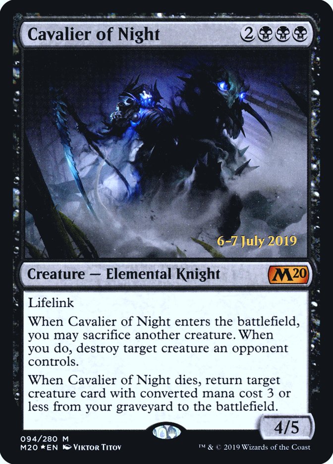 Cavalier of Night  [Core Set 2020 Prerelease Promos] | Card Citadel