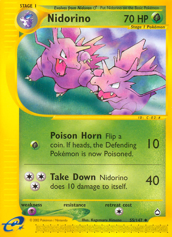 Nidorino (55/147) [Aquapolis] | Card Citadel