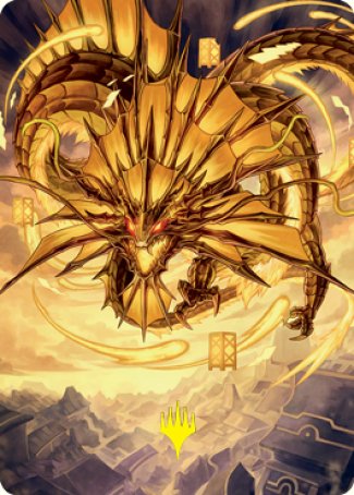 Ao, the Dawn Sky 2 Art Card (Gold-Stamped Signature) [Kamigawa: Neon Dynasty Art Series] | Card Citadel