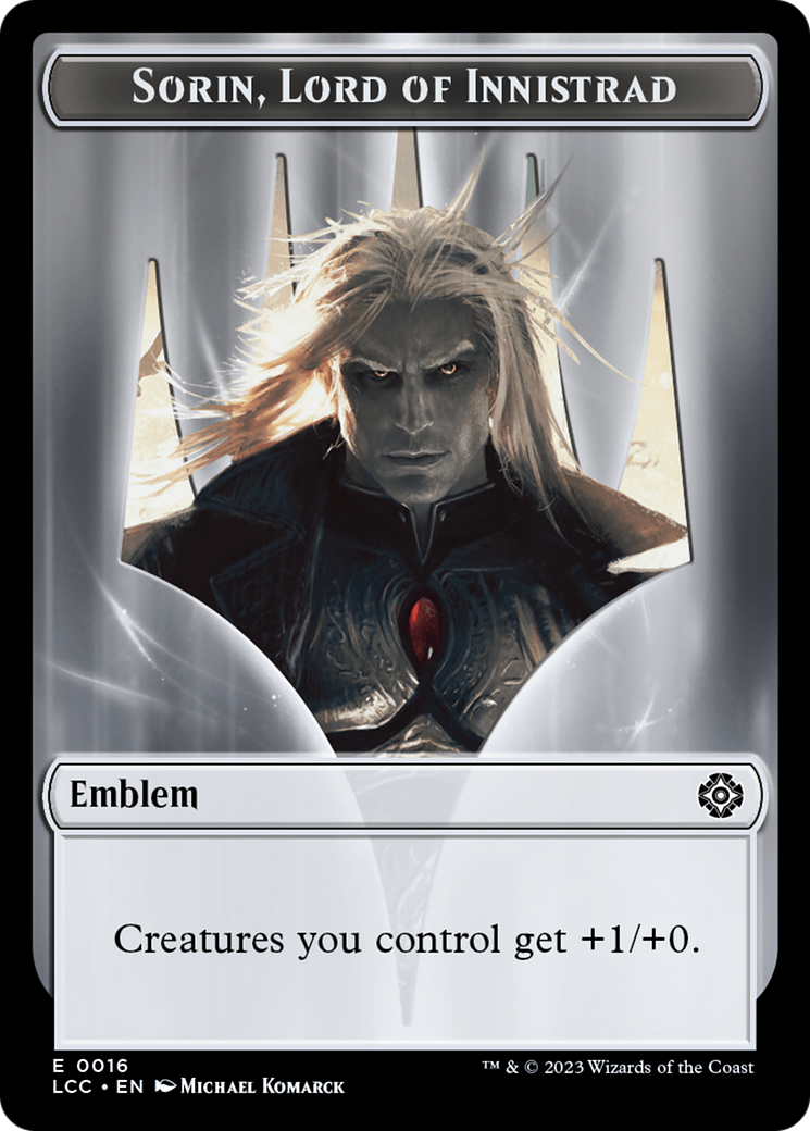 Emblem - Sorin, Lord of Innistrad // Vampire (0004) Double-Sided Token [The Lost Caverns of Ixalan Commander Tokens] | Card Citadel