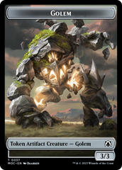 Golem // Blood Double-Sided Token [March of the Machine Commander Tokens] | Card Citadel
